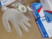 X码L一次性透明塑料手套厨房家用个人防护送皮筋